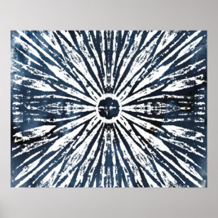 Radialmotif för Indigo Bläck Poster