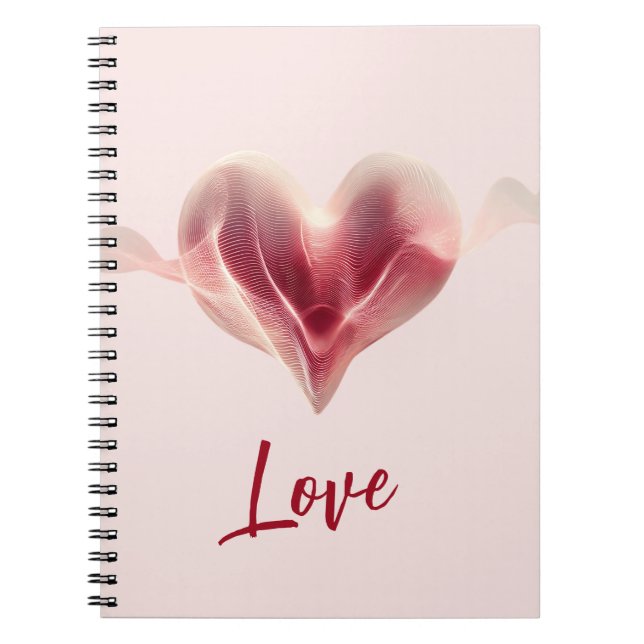 Radiant Abstract Heart of Love Anteckningsbok (Framsidan)