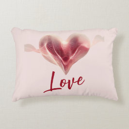 Radiant Abstract Heart of Love Prydnadskudde