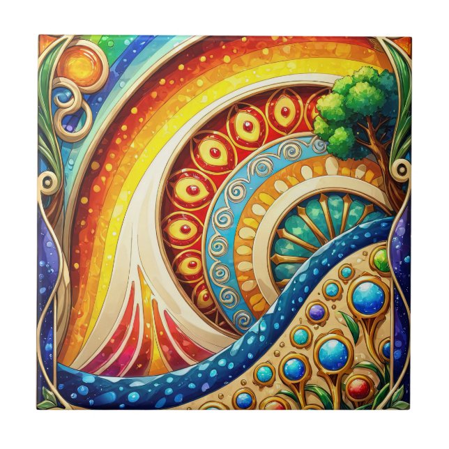 Radiant Abstrakt Art Kakelplatta (Framsidan)