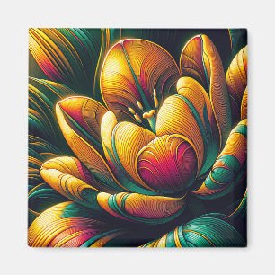Radiant Abstrakt Tulip Bloom Magnet