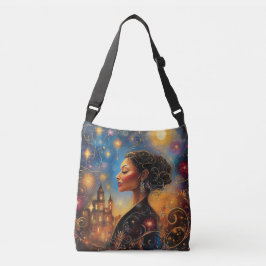Radiant African American Woman Starry Himmel Axelväska