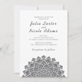 Radiant Airy Crescent Moon Mandala Wedding Inbjudningar