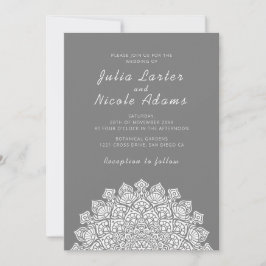Radiant Airy Crescent Moon Mandala Wedding Inbjudningar