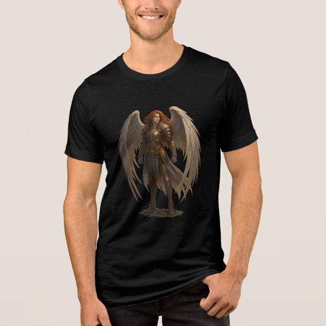 Radiant Angel Warrior in Gold Armor T Shirt (Framsida)