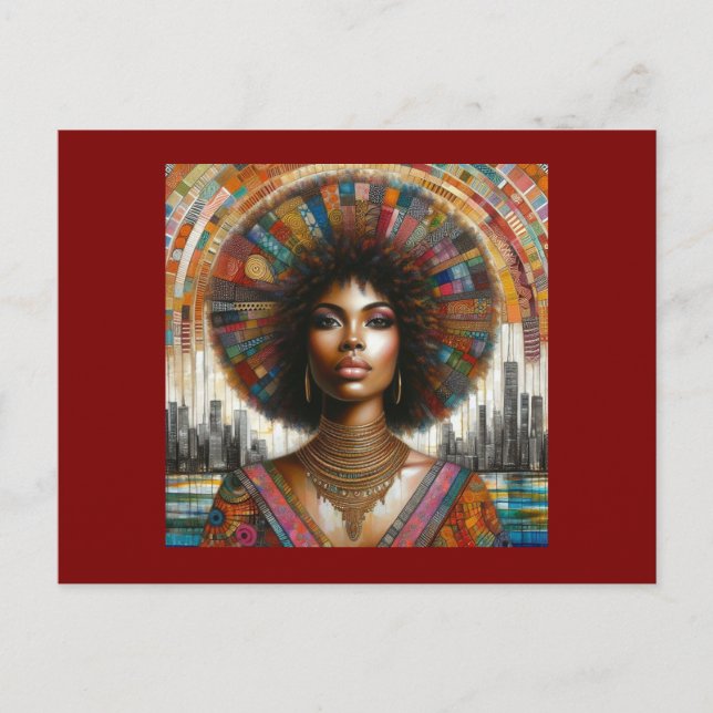 Radiant Beauty: Stunning African American Women Helg Vykort (Framsida)