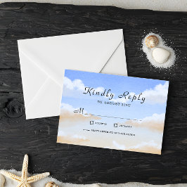 Radiant Blå himmel Sommar Beach Wedding OSA kort