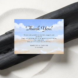 Radiant Blå himmel sommar Beach Wedding Tack Kort