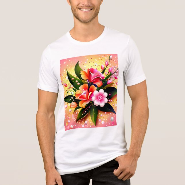 Radiant Blommigt Bouquet-glöd T Shirt (Framsida)