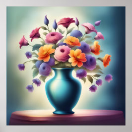 Radiant Blommigt glöd Poster