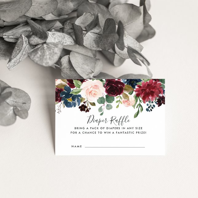 Radiant Bloom Baby Shower Diaper Raffle Card Tilläggskort (Skapare uppladdad)