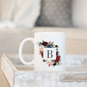 Radiant Bloom Blommigt Monogram Kaffemugg