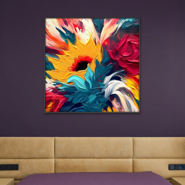 Radiant Bloom – Bold Abstract Floral Expression Canvastryck (Radiant Bloom – Bold Abstract Floral Expression)