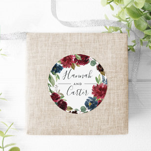 Radiant Bloom Botaniskt andetag Bröllop Runt Klistermärke