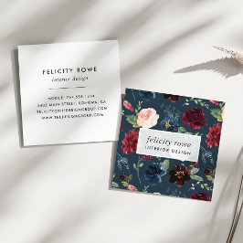 Radiant Bloom | Botaniskt Mönster Fyrkantigt Visitkort