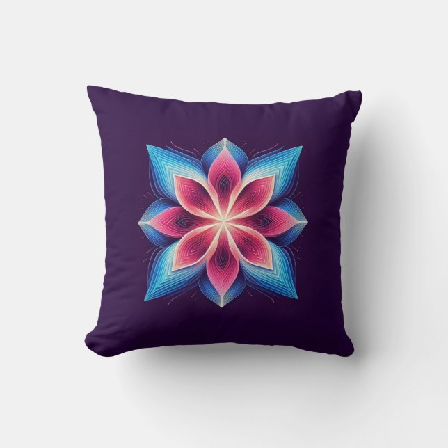 Radiant Bloom Mandala Kudde (Framsida)