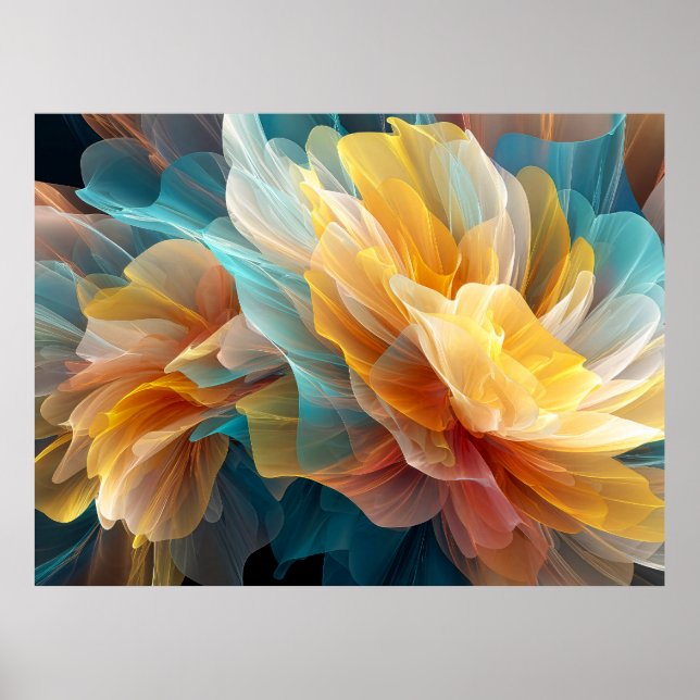 Radiant Bloom of Ethereal Petals in Light Poster (Framsidan)