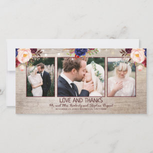 Radiant Bloom Rustic-Landsbyggsbröllop Tack Kort