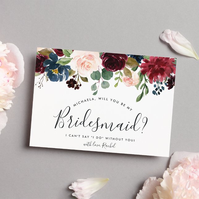 Radiant Bloom ska vara mitt Bridesmaid-kort Inbjudningar (Skapare uppladdad)