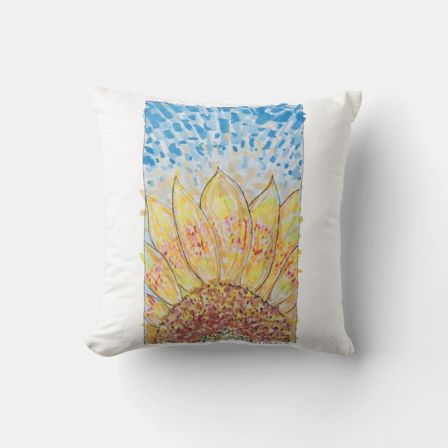 Radiant Bloom Sunflower Kudde (Framsida)