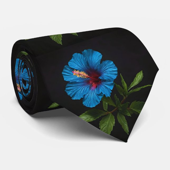 "Radiant Blue: Hibiscus Flower on Black Slips (Rullad)