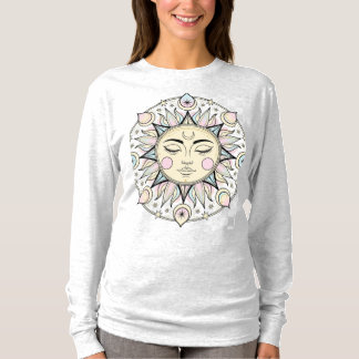 Radiant Boho Sol med Human Ansikte - Mystical Cele T Shirt
