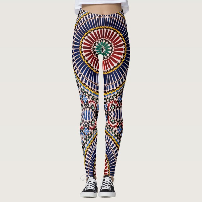 Radiant Bright Vintage Spiral Art Leggings (Framsida)