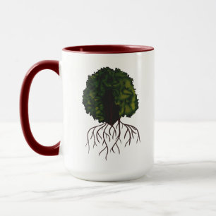 Radiant Brown Afro Collage Woman Porträtt Design Mugg