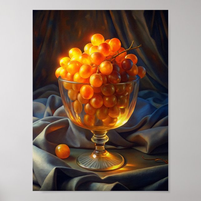 "Radiant Bunch: Orange Grapes in Transparency". Poster (Framsidan)