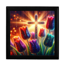 "Radiant Christian Kor: Raindrops on Tulips"