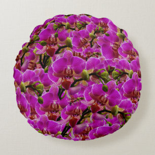 Radiant Clusters: Magenta Orchid Symphony Rund Kudde