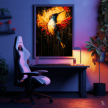 Radiant Contemporary Expressionist Hummingbird