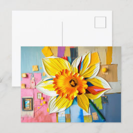 Radiant Daffodil i Modern Abstrakt Stil Helg Vykort