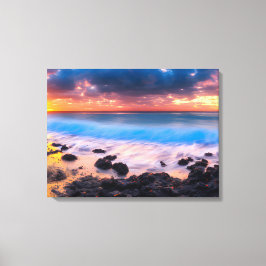 Radiant Dawn: Majestic Sunrise at the Beach Canvastryck