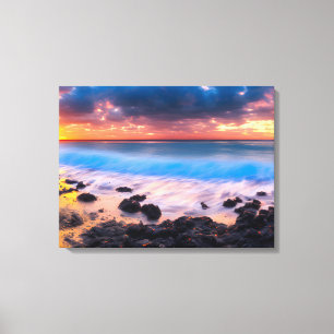 Radiant Dawn: Majestic Sunrise at the Beach Canvastryck