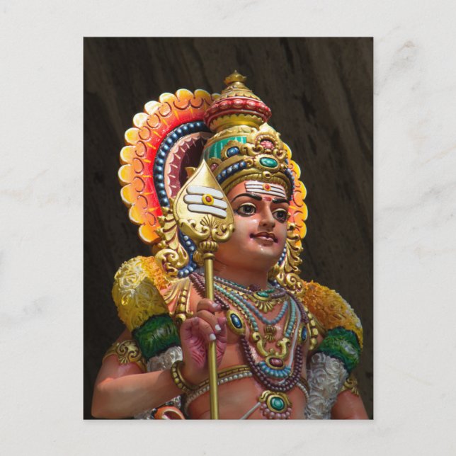 Radiant Devotion in Vibrant Hindu Iconography Vykort (Framsida)