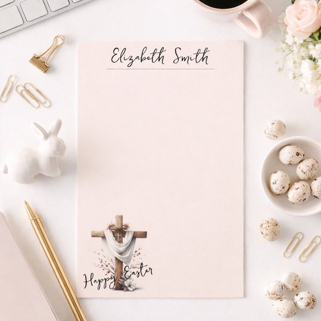 Radiant Easter Cross with Floral Accents Brevpapper (Skapare uppladdad)