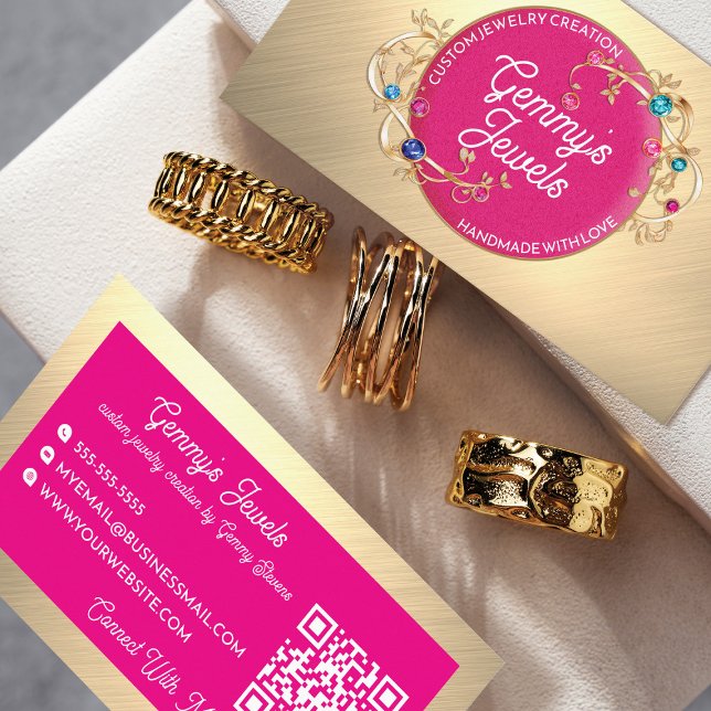 Radiant Elegance Rosa Guld Anpassningsbar Jewelry  Visitkort (Skapare uppladdad)