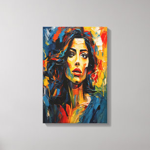 Radiant Expressionist Porträtt Art Canvastryck