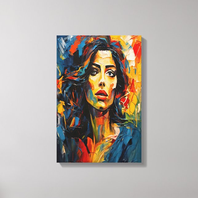 Radiant Expressionist Porträtt Art Canvastryck (Framsida)