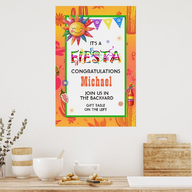Radiant Fiesta Graduation Party Poster (Kök)