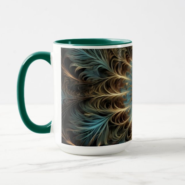 Radiant Fractal Flower Mugg (Vänster)
