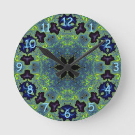 Radiant Fractal Symphony  Rund Klocka