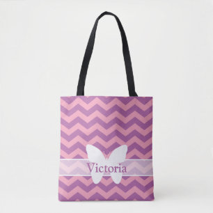 Radiant Frosted Orchid Chevrons with Butterfly Tygkasse