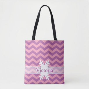 Radiant Frosted Orchid Chevrons with Snowflake Tygkasse