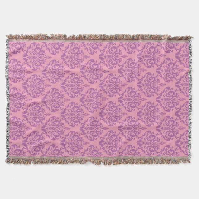 Radiant Frosted Orchid Damask Filt (Framsidan)