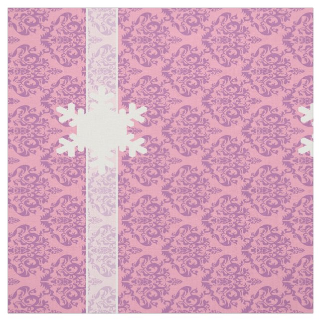 Radiant Frosted Orchid Damask with Snowflake Tyg (Provkarta)