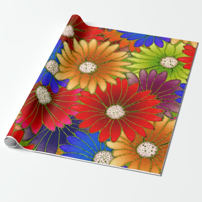 Radiant Garden Burst Wrapping Papper Presentpapper (Utrullad)