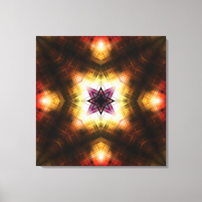 Radiant Geometric Starburst med Abstrakt Light Canvastryck (Framsida)
