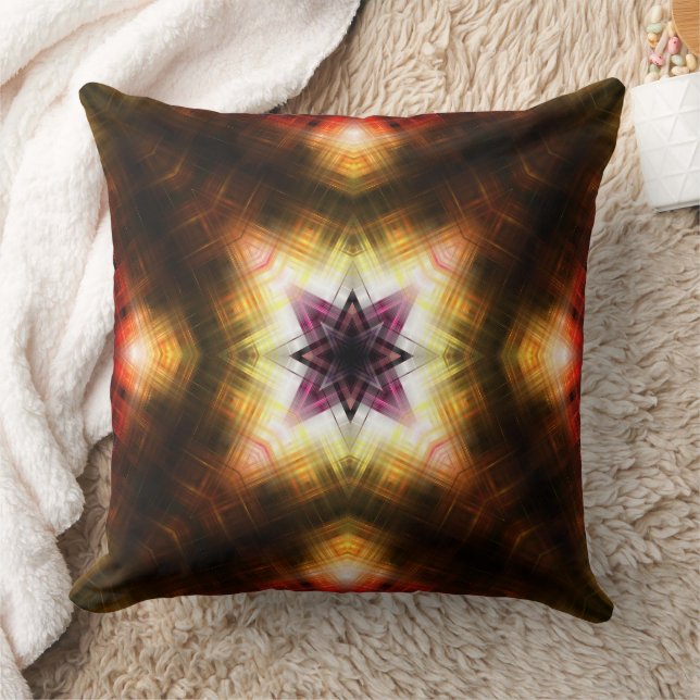 Radiant Geometric Starburst med Abstrakt Light Kudde (Filt)